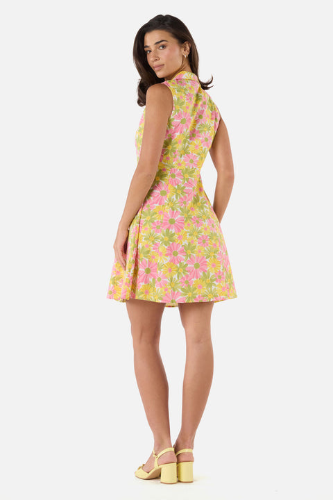 Vintage Daisy Mini Shirt Dress