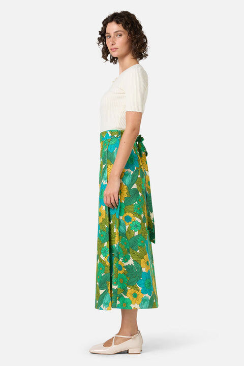Nellie 70's Floral Wrap Skirt