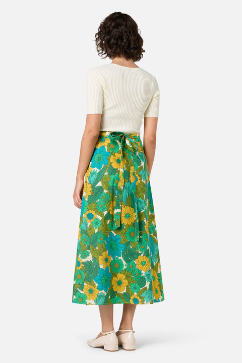 Nellie 70's Floral Wrap Skirt