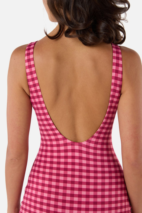 Gingham Boyleg One Piece