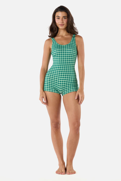 Gingham Boyleg One Piece