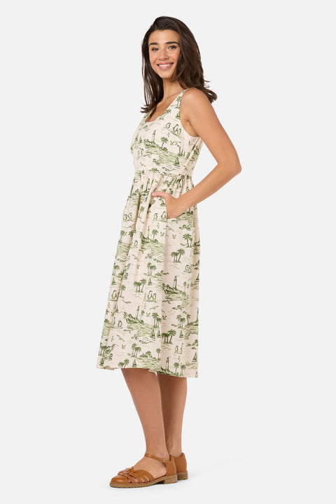 Seaside Toile Midi Dress
