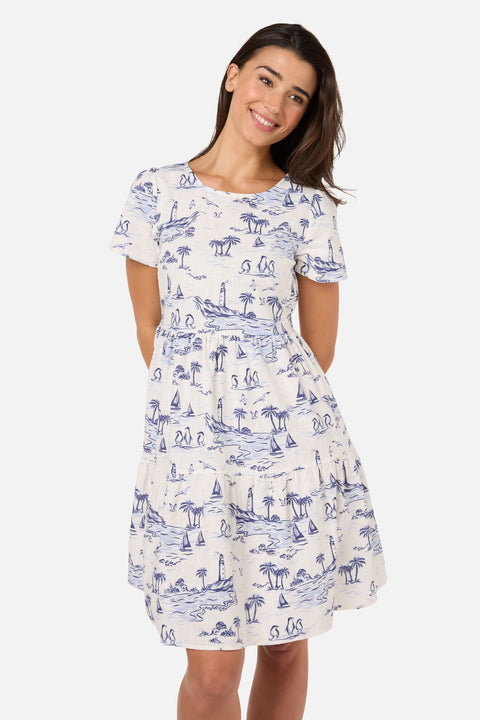 Seaside Toile Mini Dress
