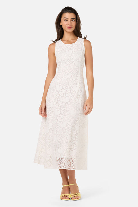 Dreamy White Lace Midi Dress