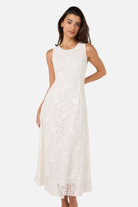 Dreamy White Lace Midi Dress