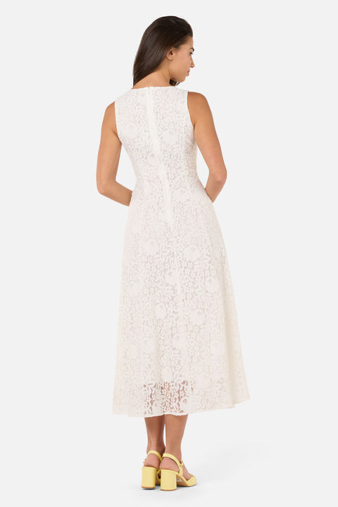 Dreamy White Lace Midi Dress