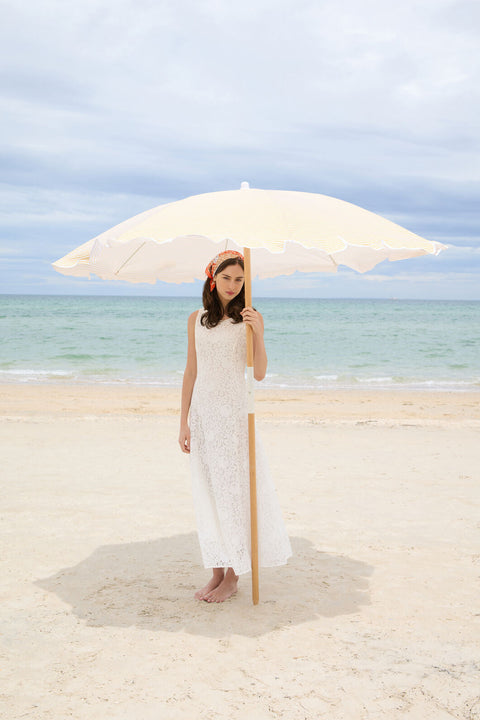 Dreamy White Lace Midi Dress