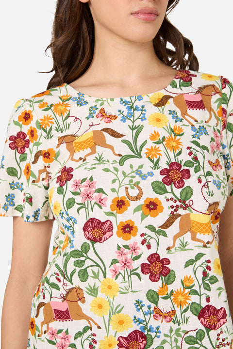 Fancy Horses Short Sleeve Top