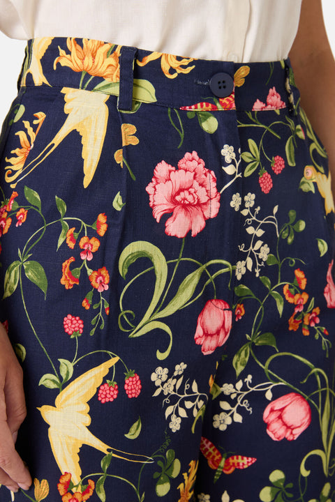 Whimsical Garden Wide Leg Cotton Pants