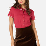 Sweet Heart Embroidered Blouse