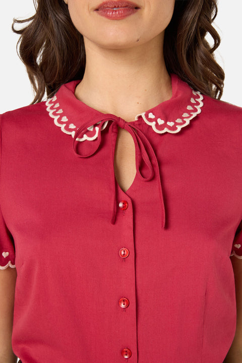Sweet Heart Embroidered Blouse
