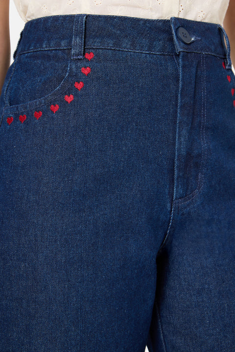 Sweet Heart Embroidered Jean