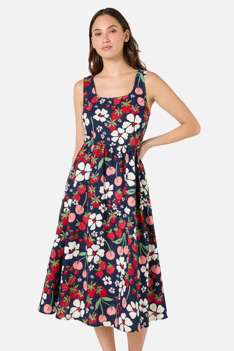 Berries N Cream Midi Dress