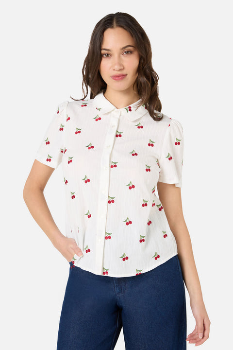 Cherry Ditsy Embroidered Blouse