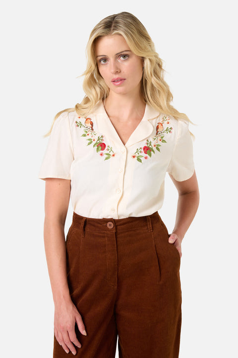 Apple & Robin Embroidered Blouse