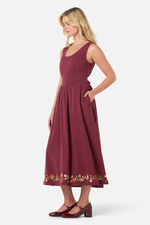 Apple & Robin Embroidered Midi Dress