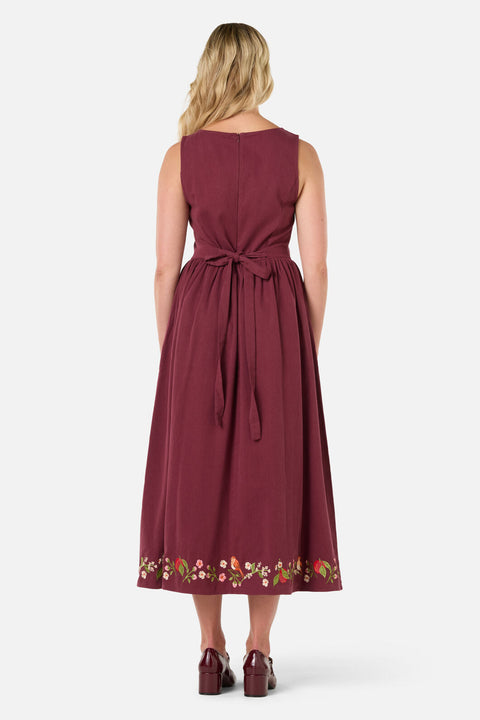 Apple & Robin Embroidered Midi Dress
