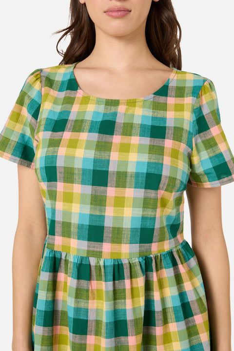 Piper Check Cotton Smock Dress