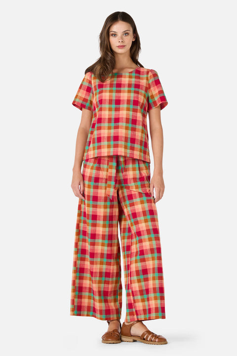 Piper Check Short Sleeve Top