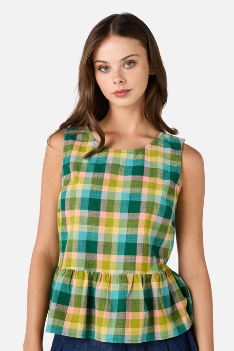 Piper Check Peplum Top