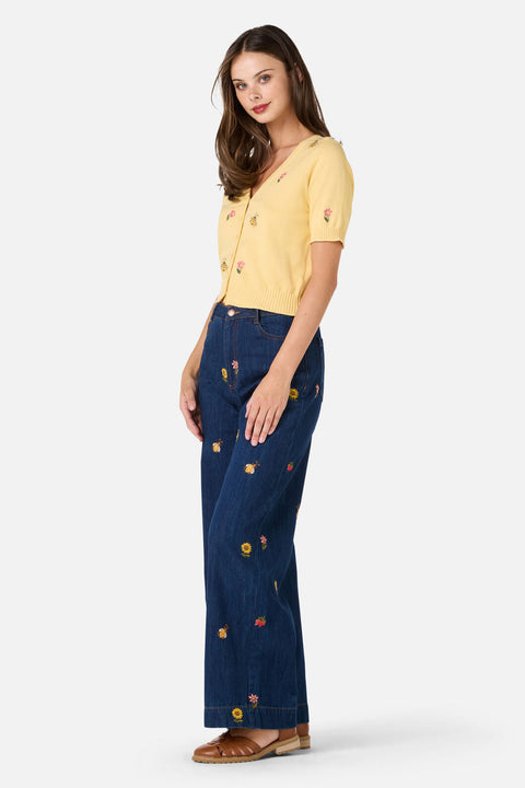 Honey Bee Embroidered Cardigan