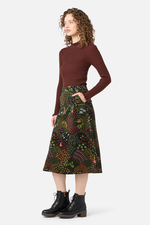 Rolling Hills Corduroy Midi Skirt