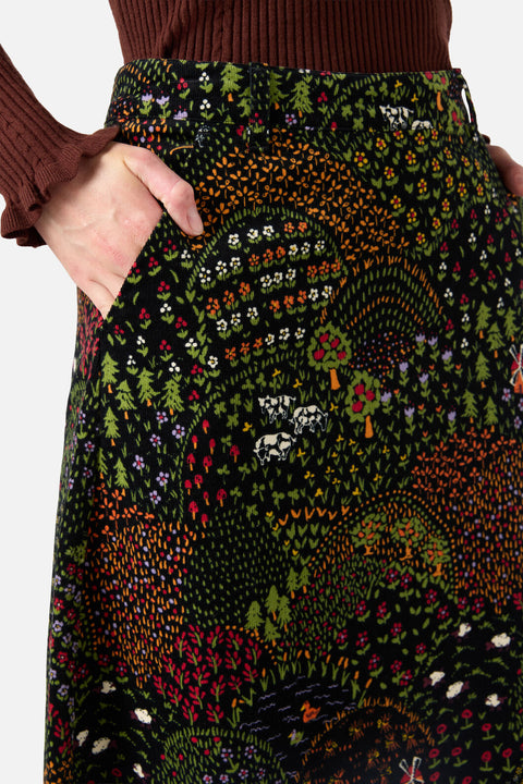 Rolling Hills Corduroy Midi Skirt
