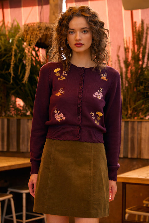 Winona Flower Embroidered Cardigan