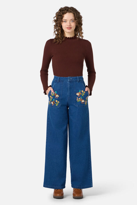 Sweet Ducks Embroidered Denim Jean