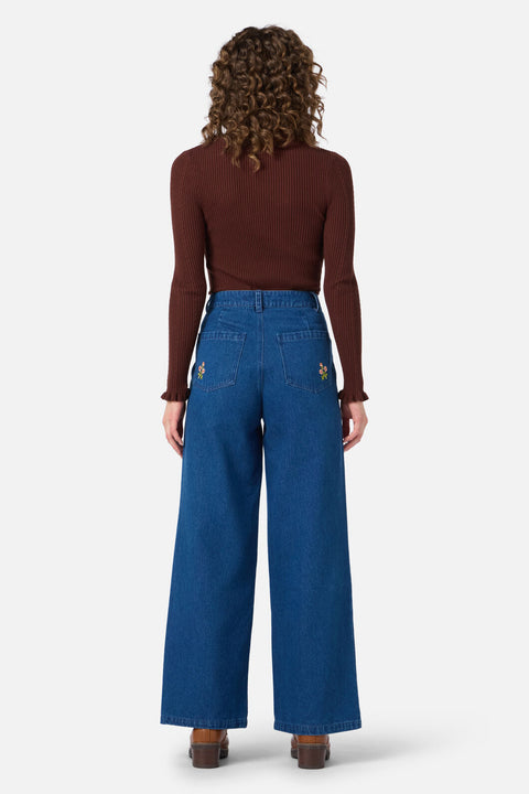Sweet Ducks Embroidered Denim Jean