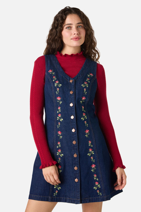 Roses Embroidered Pinafore