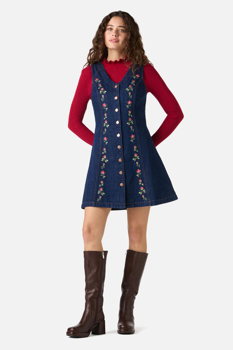 Roses Embroidered Pinafore