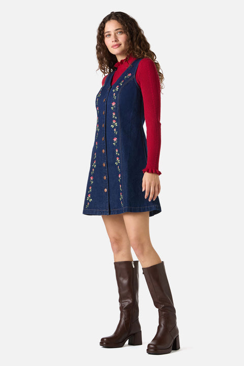 Roses Embroidered Pinafore