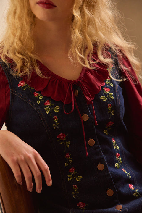 Roses Embroidered Pinafore