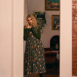 Forest Owl Sleeveless Midi Dress