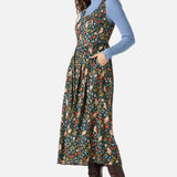 Forest Owl Sleeveless Midi Dress