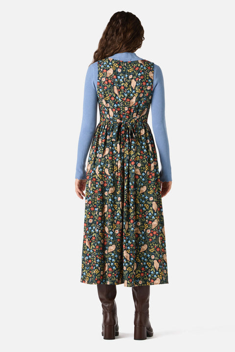 Forest Owl Midi Dress