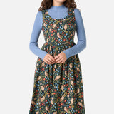 Forest Owl Sleeveless Midi Dress