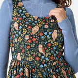 Forest Owl Sleeveless Midi Dress