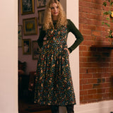 Forest Owl Sleeveless Midi Dress