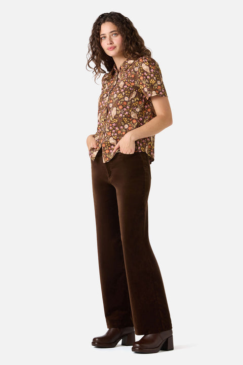 Forest Owl Short Sleeve Blouse