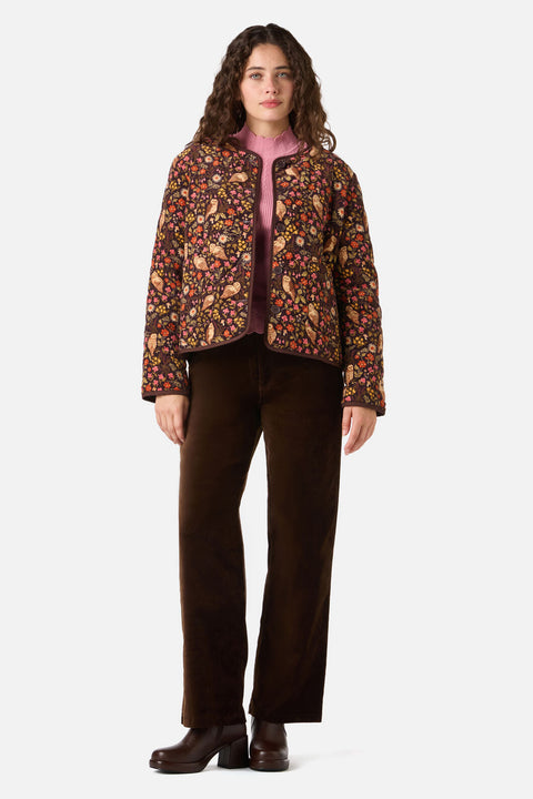Forest Owl Quilted Cord Jacket