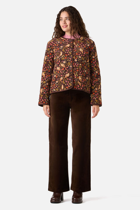 Forest Owl Quilted Cord Jacket