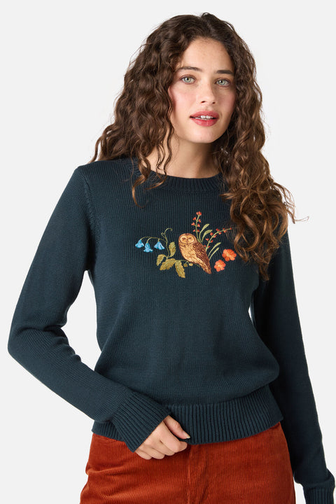 Owl Embroidered Jumper