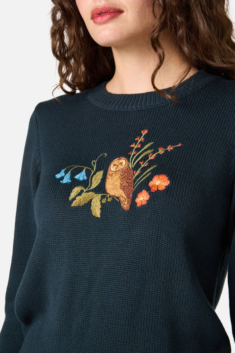 Owl Embroidered Jumper