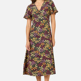 Iris Ditsy Wrap Midi Dress