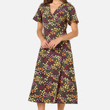 Iris Ditsy Wrap Midi Dress