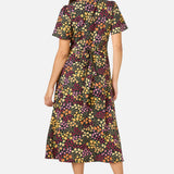 Iris Ditsy Wrap Midi Dress