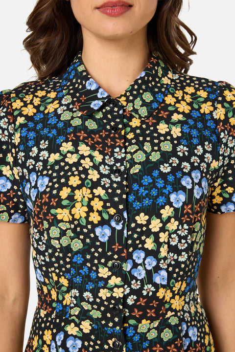 Iris Ditsy Tea Dress