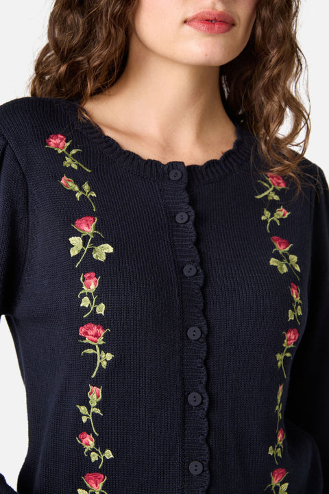 Roses Embroidered Cardigan